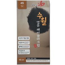 수월 명품 헤어 칼라 크림 염색약 한방염색약, 4S 갈색, 1개