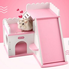 아디펫샵 카르노 햄스터 2층 전망대 미끄럼틀 하우스 용품, 색상랜덤, 1개