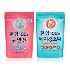 LG생활건강 한입 100% 구연산+100% 베이킹소다, 1set