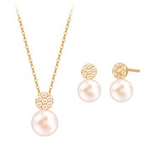 18k진주목걸이귀걸이세트