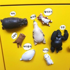 못난이 상점 잠자는 동물 마그네틱 냉장고 자석, 7)하마