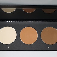엠아이글로벌 쉐딩 하이라이터 블러셔 치크 3칼라 팔레트 케이스 치크메이크업 세트, 아이보리+브라운+다크브라운, 1개