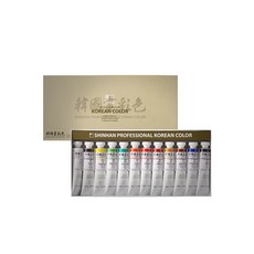 신한 전문가용 한국화물감 20ml 12색 동양화물감, 1set