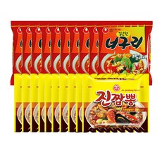 오뚜기 진짬뽕 10개 + 농심 너구리 얼큰한맛 10개, 20개