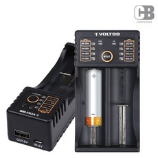 범용 배터리 충전기 18650 VOLT991, 1개