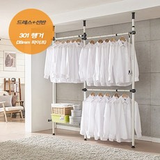 러블리행거 드레스+선반 301 행거 (38mm), 블랙 & 화이트