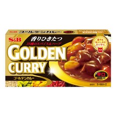 일본내수용 에스비 골든 카레_매운맛(고기성분포함) SB카레 고체형, 198g, 1개