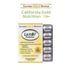 (해외) California Gold Nutrition 캘리포니아 골드 락토비프 50억 유산균 60정 LactoBif Probiotics, 5개