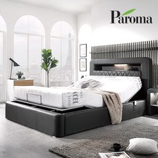 파로마 브릭스 LED 모션베드 침대 + 200T 매트리스, 초코브라운