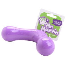 포포즈 미스터 마빈 플로트 페치 & 스퀴크 부메랑 본 애견 장난감 L, Purple, 1개