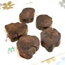 향나무 자유형 차탁 세트 (소 5P) / 찻잔받침 소품받침 다기받침 나무차탁 목재차탁 향나무차탁 다도구 다도교육 다도용품, 향나무원목, 1개