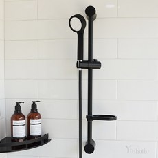 블랙 슬라이드바 샤워기 거치대 홀더 걸이 욕실용품, 1개