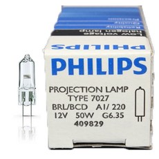 필립스 7027 50W G6.35 12V 특수 조명 할로겐 램프, 1개