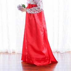 더연주 전통한복 (빨강) 한복치마 (소장용 새상품 신상품 제작 판매상품 대여아님) 55~120까지 빅사이즈
