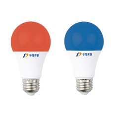 두영조명 LED8W전구 적색 청색 BULB 정육점 유흥업소, 1개