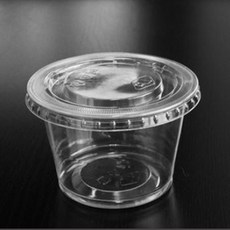 PET 9oz 평뚜껑 포함 과일컵, 1개, 100개