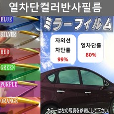 카메이크업 열차단80% 컬러필름 반사필름 칼라틴팅 50cmX1m 1mX1m, 1m x 50cm, 보라