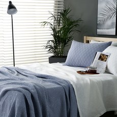 어반화이트 쿠비코 모달 와플 스프레드 6COL. 겹이불/홑이불, 블루