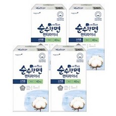 깨끗한나라 순수한면 팬티라이너 슈퍼롱 40p X 4팩, 롱, 40개입, 4개