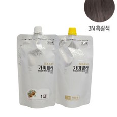 A_가미암라 트리트먼트 칼라크림염색약 300g 흑갈색, 1