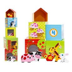 투키토이 농장탑쌓기10pc 컵쌓기완구 동물쌓기 애니멀쌓기 상자쌓기 감각 컵쌓기, 칼라풀