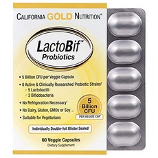 (해외) California Gold Nutrition 캘리포니아 골드 락토비프 50억 유산균 60정, 1개