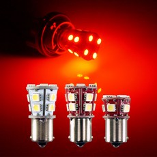 삼항LED 자동차량 5050 3칩 LED전구 램프 깜빡이등 브레이크등, 12V 국산 14발 더블 레드LED, 1개