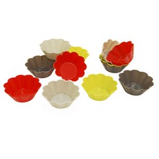 스타프릿 고메 머핀 실리콘 몰드 베이킹 컵, Red+Yellow+White+Gray, 12개입