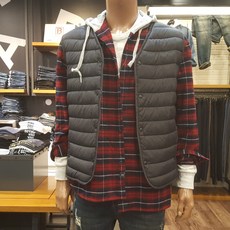 폴햄 패딩조끼 뱅뱅 브이넥 초경량 구스 다운 조끼