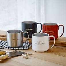 오슬로 이중스텐 아웃백 머그컵 340ml, 블랙, 1개