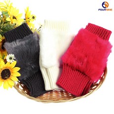 손등 퍼 장식 니트 숏 암워머 G661W/따뜻하고 예쁜 팔토시~핸드워머