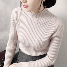 Qterra 산타 니트 골지 반목 티셔츠 폴라티 여성 목폴라 스판 AW1105-aj01
