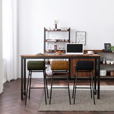 미즌하임 멀바우 원목 홈바테이블 의자세트, 1600사이즈 [의자색상-다크네이비]