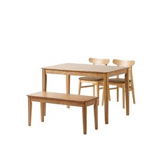 한샘 로하 원목 4인 식탁세트 (비트윈의자 포함 2종 택1) DIY, 의자 종류:A형: 비트윈의자+로하벤치(A)
