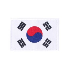 군화와고무신 태극기 흰색 흰테두리 약장 - 군인가방 패치 와펜