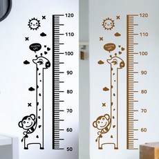 페이퍼스토리 키재기스티커 키재기 벽장식 아이방 거실 아이키재기 사은품증정 기린키재기 스티커, 그레이