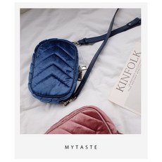 쟈스민 고급스런 벨벳 미니 크로스백 벨트백 겸용 패션 코디