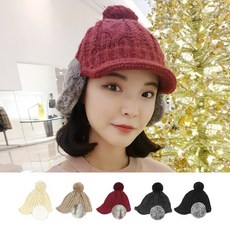 귀여운스누피귀털모자강아지귀겨울캡모자]