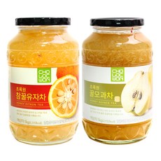 초록원 참꿀유자차1kg +꿀모과차1kg, 2개
