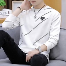 도깨비몰 남성 빗금 긴팔 티셔츠