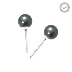 에버링 스와로브스키 정품 6mm 흑진주 귀걸이_VEPE06K