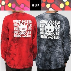 [해외] 미국정품 허프x Spitfire Burn Faster Red Tie Dye남자 롱슬리브 긴팔 티셔츠