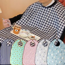 더해피 핸드메이드 성인 버튼형 위생 방수 턱받이, 버튼형 성인 턱받이_08초콜릿 핑크, 08초콜릿 핑크