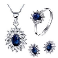 천연블루사파이어셋트