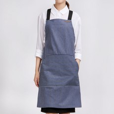 미단디자인 XAP203 바리스타 쉐프 카페 주방 업소용 행사용 앞치마, 55~66) 블루, 1개