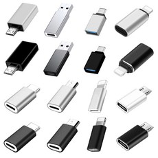 YB글로벌 여러가지젠더 애플8핀 5핀 C타입 USB3.0 OTG 마이크로 라이트닝 8핀 변환젠더, 제품7: 마이크로5핀(암)-아이폰8핀(수)실버, 1개