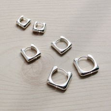 실버사각링귀걸이