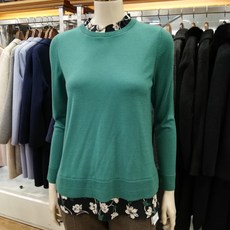 BCBG 가격파괴!! 봄 가을 간절기 울100% 라운드넥 시폰패턴 니트 스웨터