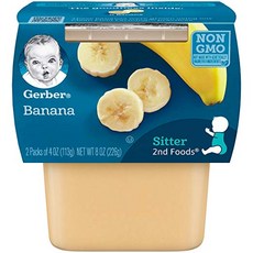 거버 어린이 식품 226g, 바나나(Banana), 113g, 2개