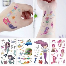 KC인증 인어공주 어린이 타투스티커 판박이 14종 kids mermaid 시리즈, 1매, EC-557